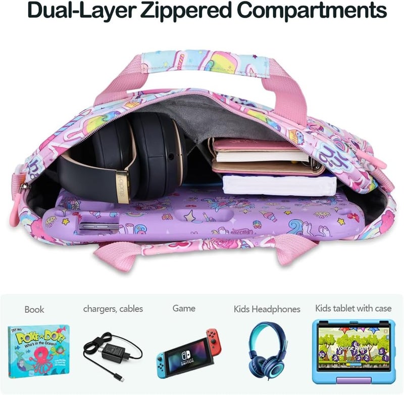 FunnyWin Kids Tablet Bag for Boy Girl Toddler Carrying Tablet Sleeve Carrying with Handle Shoulder Strap 13 inch - Image 3